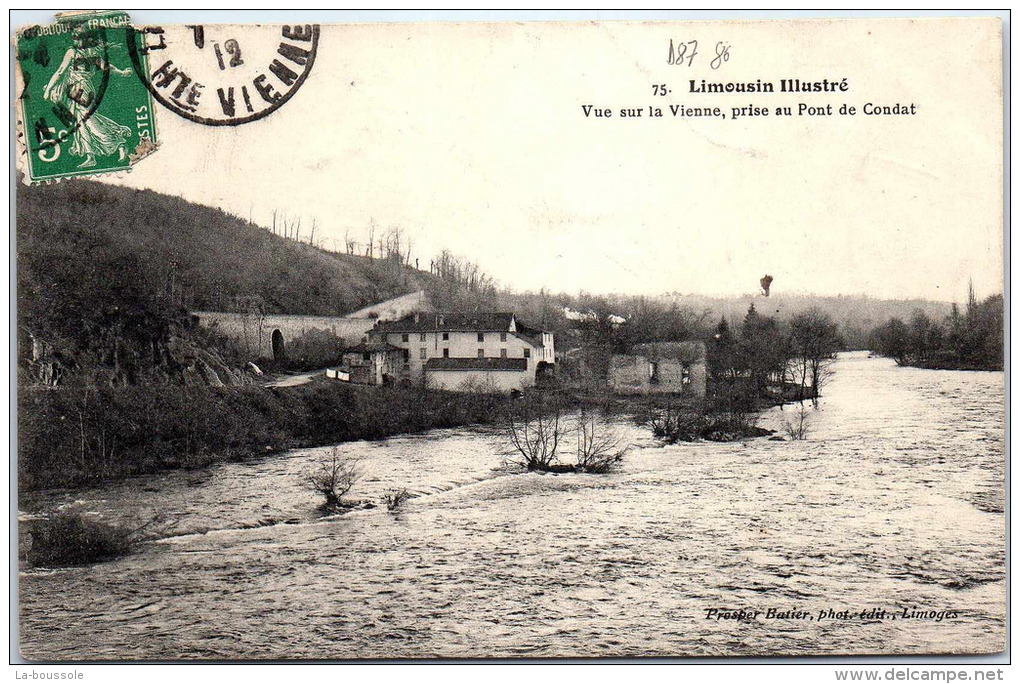 87 CONDAT - Vue Sur La Vienne Depuis Le Pont. - Condat Sur Vienne