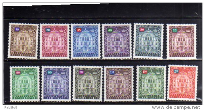 LIECHTENSTEIN 1976 SERVICE PALACE OF A GOVERNMENT VADUZ - SERVIZIO PALAZZO DEL GOVERNO SERIE COMPLETA COMPLETE SET MNH - Service