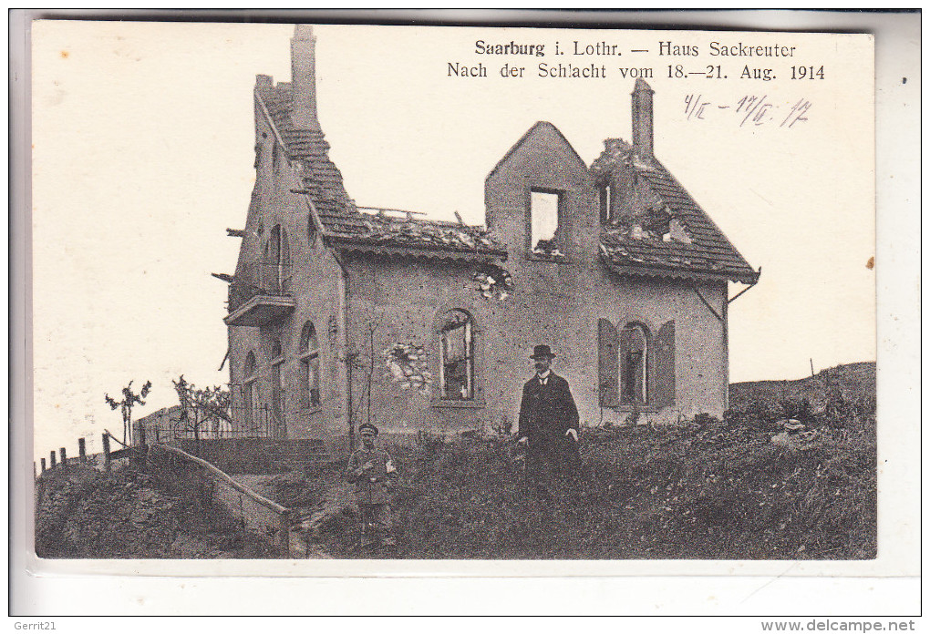 F 57400 SARREBOURG / SAARBURG, 18. - 21. August 1914, Haus Sackreuter - Sarrebourg