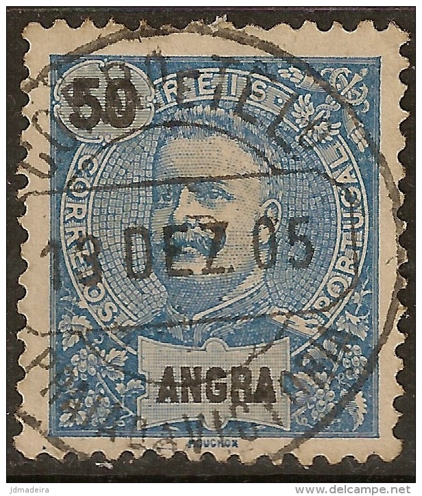 Angra - 1897 King Carlos 50 Réis PRAIA DA VICTORIA Cancel - Angra