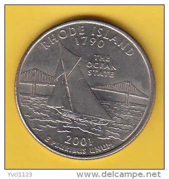 USA - 2001 Circulating 25¢ Coin "Rhode Island" (#2001-25-01) - 1999-2009: State Quarters