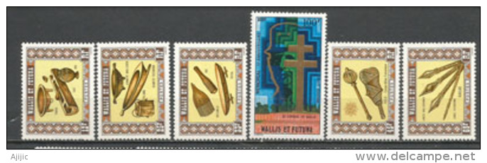 Année 1977.  6 T-p Neufs ** Inclus T-p Poste Aérienne. (Artisanat Wallisien: Casses-têtes, Lances,etc) Côte  26,00 € - Unused Stamps