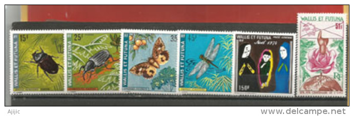 Année 1974.   6 T-p Neufs **, Inclus Poste Aérienne. (insectes,etc)  Côte  58,00 € - Neufs