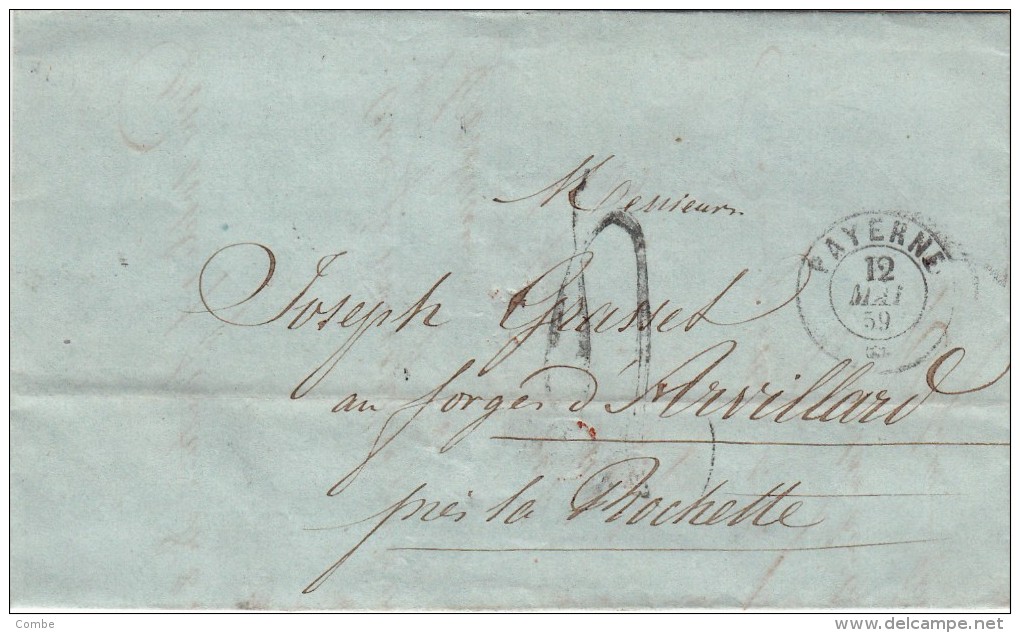 1859. LETTRE SUISSE. VAUD PAYERNE Pour ARVILLARD LA ROCHETTE SAVOIE. TAXE TAMPON 4. SIGNÉE GUIGUE GIVEL / 5733 - ...-1845 Prephilately