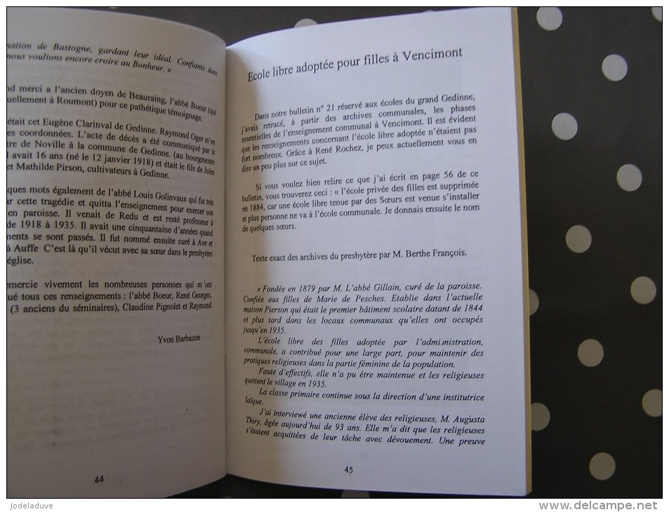 CEHG Revue N° 26 Gedinne Régionalisme Sabotiers Scierie Deffense Wallon Semoy Famille Votion Bourseigne Vencimont