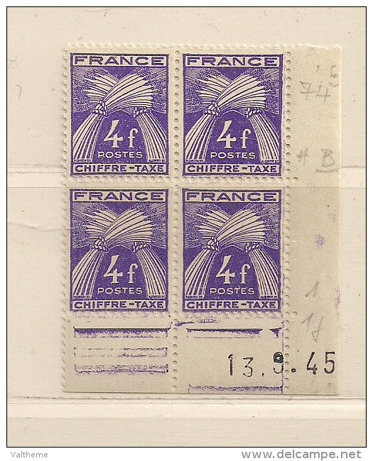 FRANCE  ( FCDT - 4 )   1943  N° YVERT ET TELLIER  N°   74      N** - Postage Due