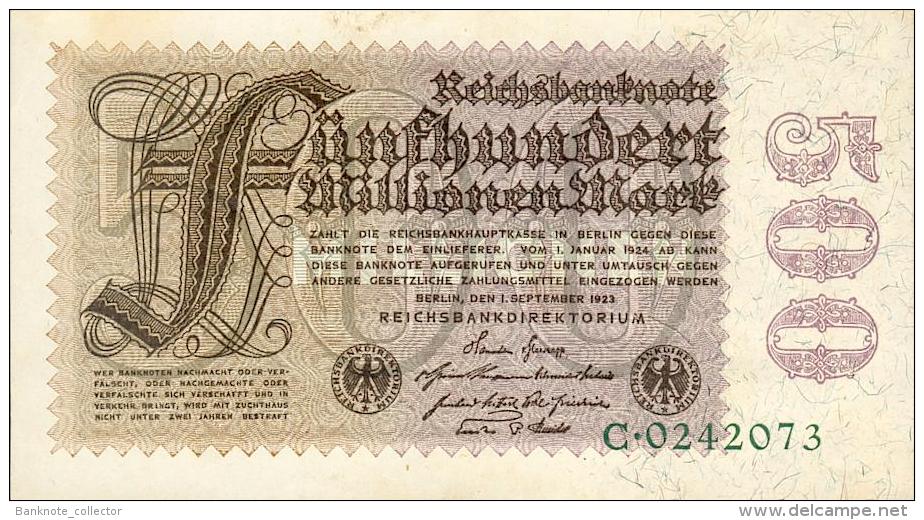 Deutschland, Germany - 500 Mio. Mark, Reichsbanknote, Ro. 109 A,  ( Serie C ) UNC- ( I- ), 1923 ! - 500 Miljoen Mark