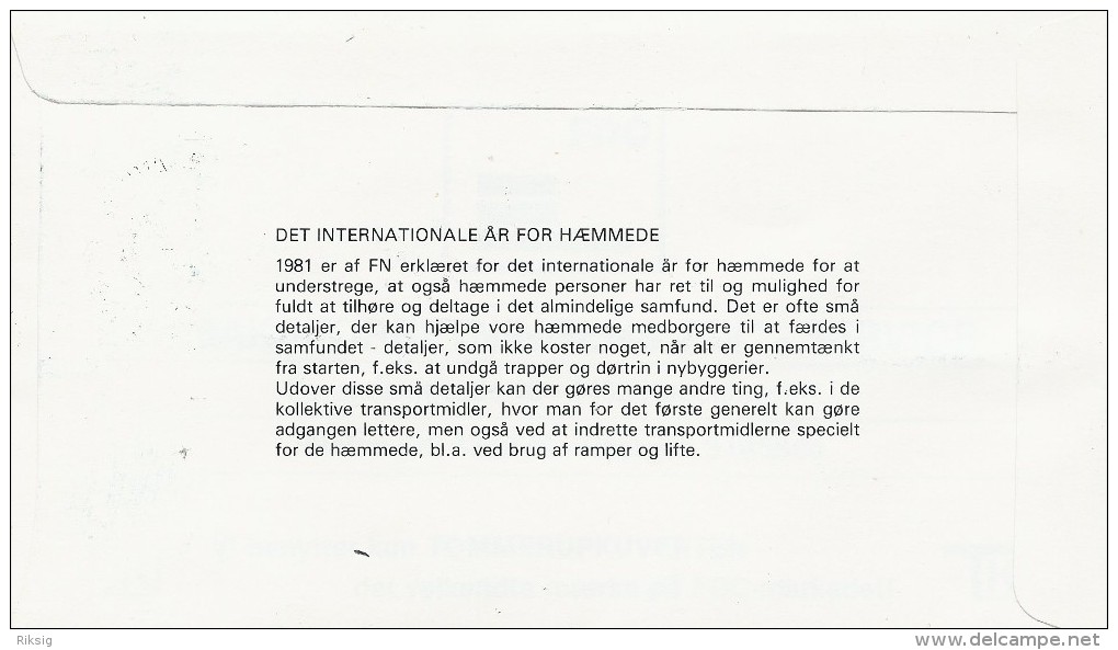 International Year For Disabled Persons.  Fdc Denmark.  H-401 - Handicaps