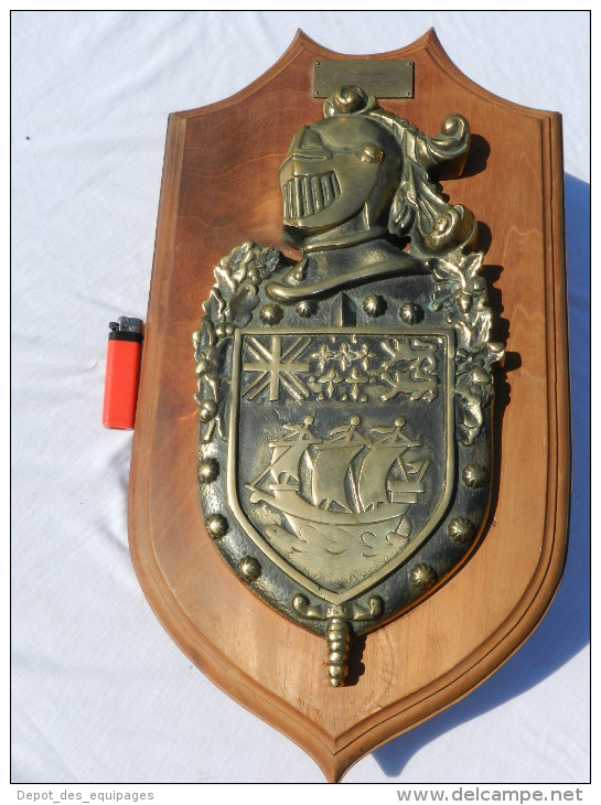 ENORME PLAQUE BRONZE GENDARMERIE SAINT PIERRE & MIQUELON   !!! à voir  !!!!