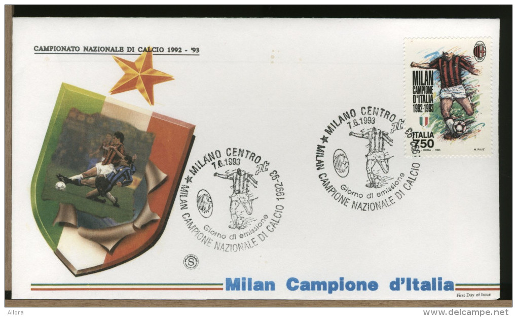 ITALIA  -   FDC  Filagrano    -  MILAN   Campione  D´Italia  1992-93 - Club Mitici