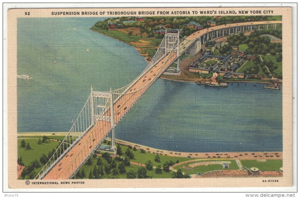 Suspension Bridge Of Triborough Bridge From Astoria To Ward's Island, New York City - Puentes Y Túneles