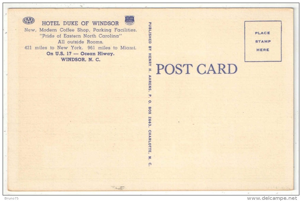 Hotel Duke Of Windsor, Windsor, N.C. - Autres & Non Classés