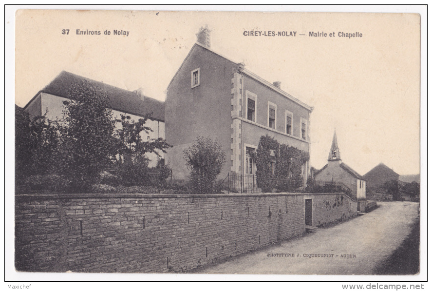 Environs De Nolay - Cirey Les Nolay - Mairie Et Chapelle - Circulé En 1916 En FM, Cachet Militaire Ovale "Franchise Post - Autres & Non Classés