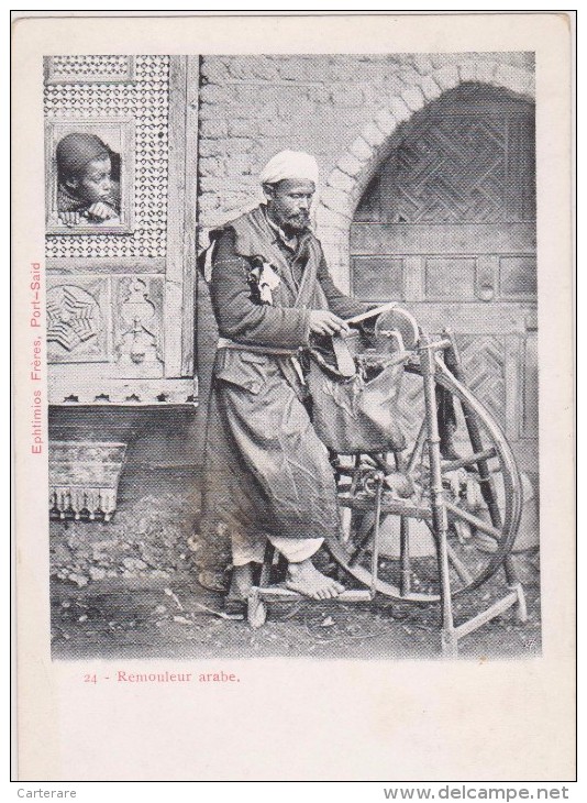 EGYPTE,métier Du Passé,remouleur,affuteur, Affutage,éguiseur De Couteaux,africain,égyptie N,port Said,édition éphtimios - Port Said