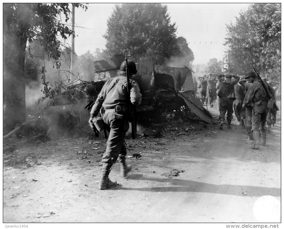 GUERRE 1939 SOLDATS AMERICAINS EN FRANCE COPIE HAUTE QUALITE - Autres & Non Classés