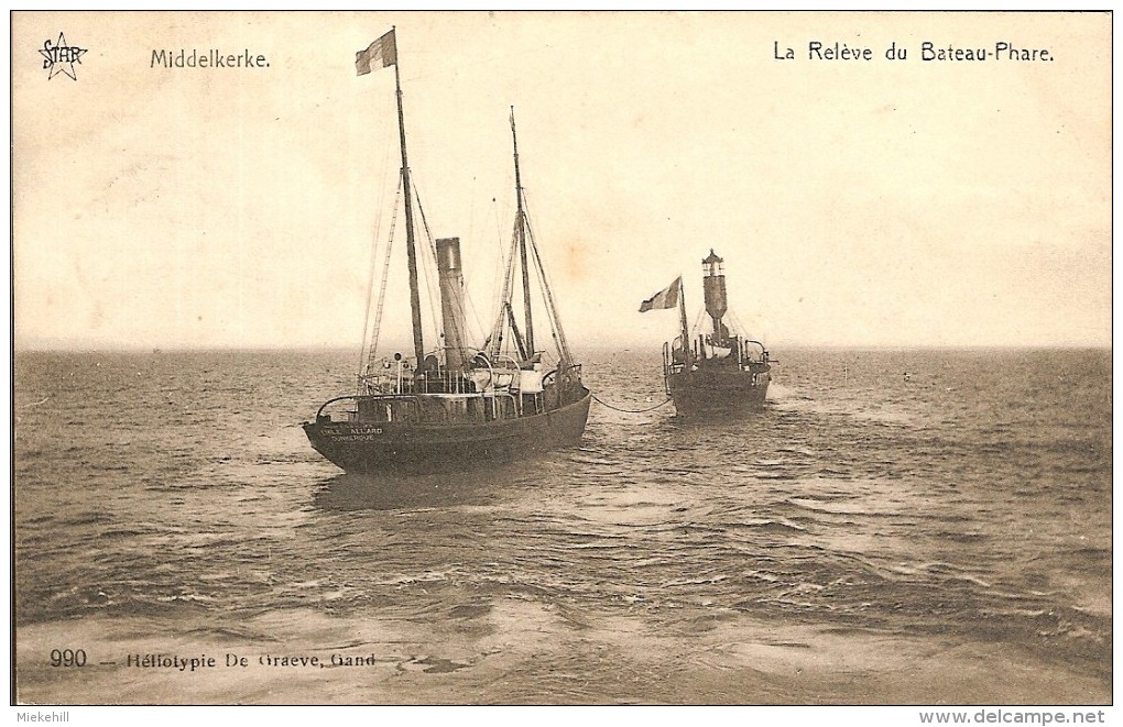 MIDDELKERKE-LA RELEVE DU BATEAU PHARE- Marine- - Middelkerke