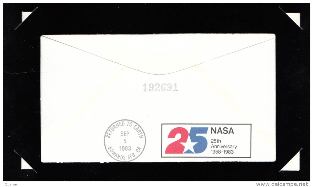 USA Rocket Mail, Space Flight Cover With Special Commemorative Folder - NASA 25 Years Anniversary - Event Covers