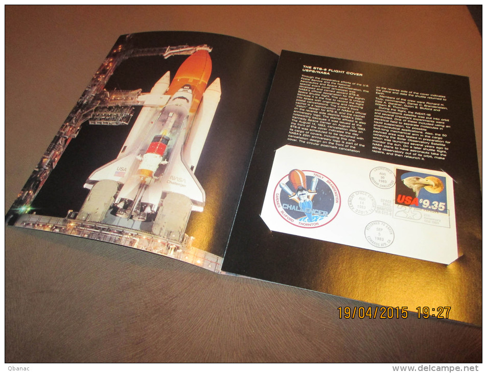 USA Rocket Mail, Space Flight Cover With Special Commemorative Folder - NASA 25 Years Anniversary - Omslagen Van Evenementen