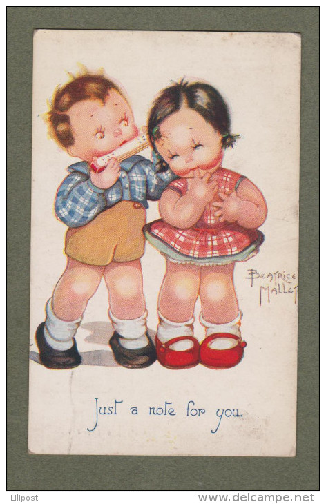 Cp Signée Beatrice Mallet - 1943 - Tuck Oilette - Enfant, Children, Kinder, Musique, Harmonica - Mallet, B.