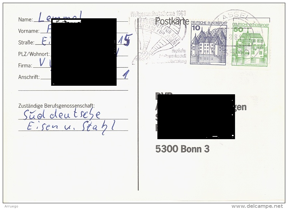 GERMANY. POSTMARK KASSEL. AIR BALLOON - Postcards - Used