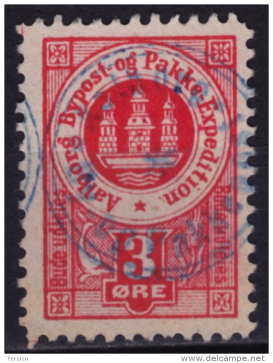 Aalborg Bypost Pakke Expedition STAMP - Denmark - Used - 3 O. - Ortsausgaben