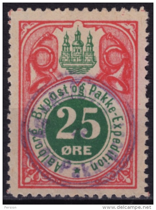 Aalborg Bypost Pakke Expedition STAMP - Denmark - Used - 25 O. - Ortsausgaben