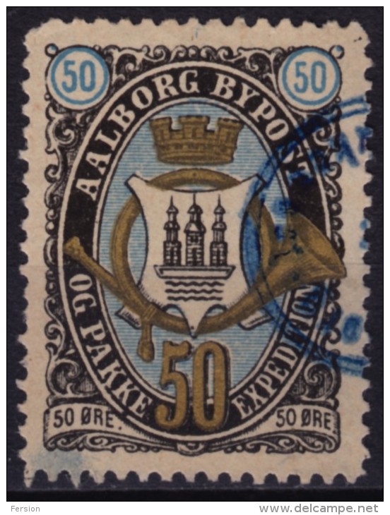 Aalborg Bypost Pakke Expedition STAMP - Denmark - Used - 50 O. - Emisiones Locales