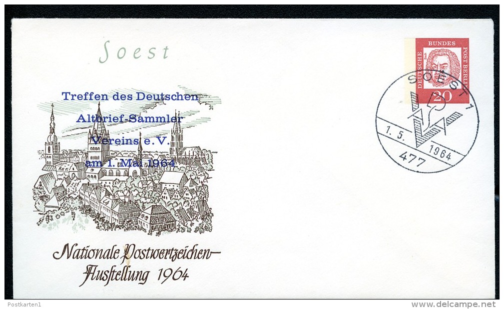 BERLIN PU31 D2/001 Privat-Umschlag BAUWERKE SOEST Sost. 1964  NGK 15,00 € - Privatumschläge - Gebraucht