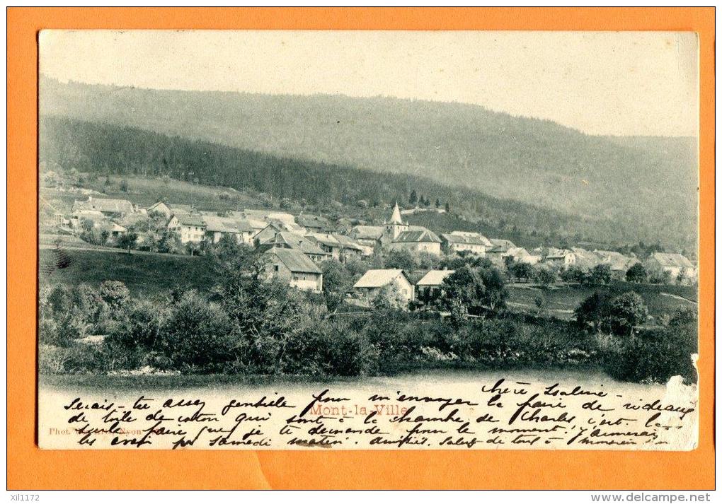 FRV-08 Mont-la-Ville, Pied Du Jura, District Cossonay, Vue Générale. CAchet 1905, Timbre Décollé, Petit Pli. - Cossonay