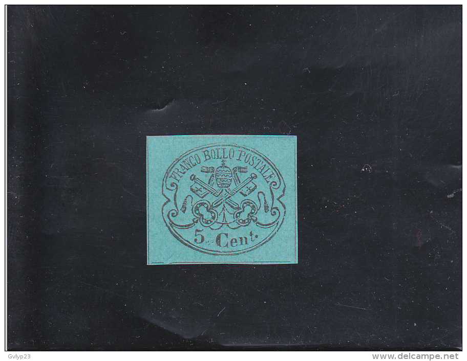 5C  BLEU-VERT NON EMIS NEUF SANS GOMME N° 14a  YVERT ET TELLIER 1867 - Stato Pontificio