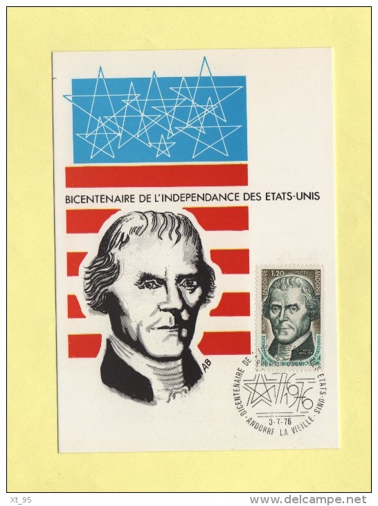 Andorre - Independance Etats Unis -n°255 - Cartes-Maximum (CM)