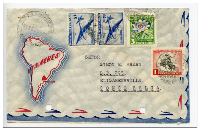 Uruguay 1962 Cover To Belgian Congo (D349) - Uruguay