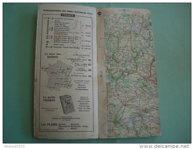CARTE MICHELIN 1951 N°76 AURILLAC SAINT ETIENNE MAPS KARTE CARTOLINA &#1054;&#1058;&#1050;&#1056;&#1067;&#1058; - Cartes Routières