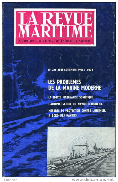 LA REVUE MARITIME N°224 1965 Flotte Marchande Soviétique Navire Marchand - Boats