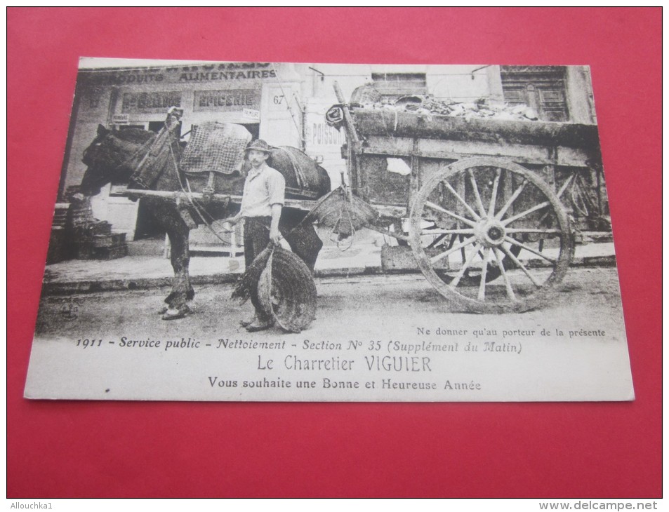 Carte Postale Reproduction Marseille Le Personnel De La Benne Le Charretier Vigui Vous Souhaite Une Bonne Heureuse Année - Artigianato