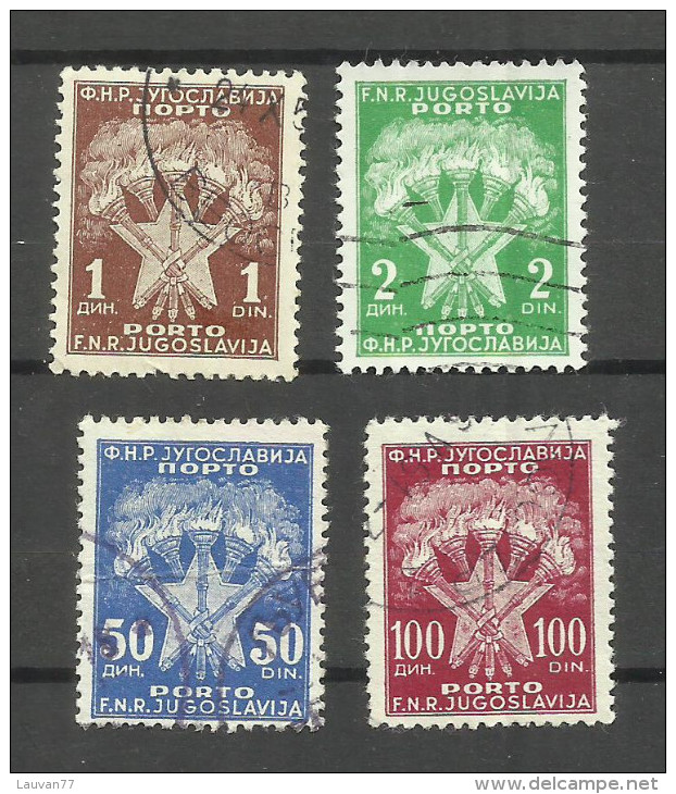 Yougoslavie Taxe N°114, 115, 120, 121 Cote  2.60 Euros - Timbres-taxe