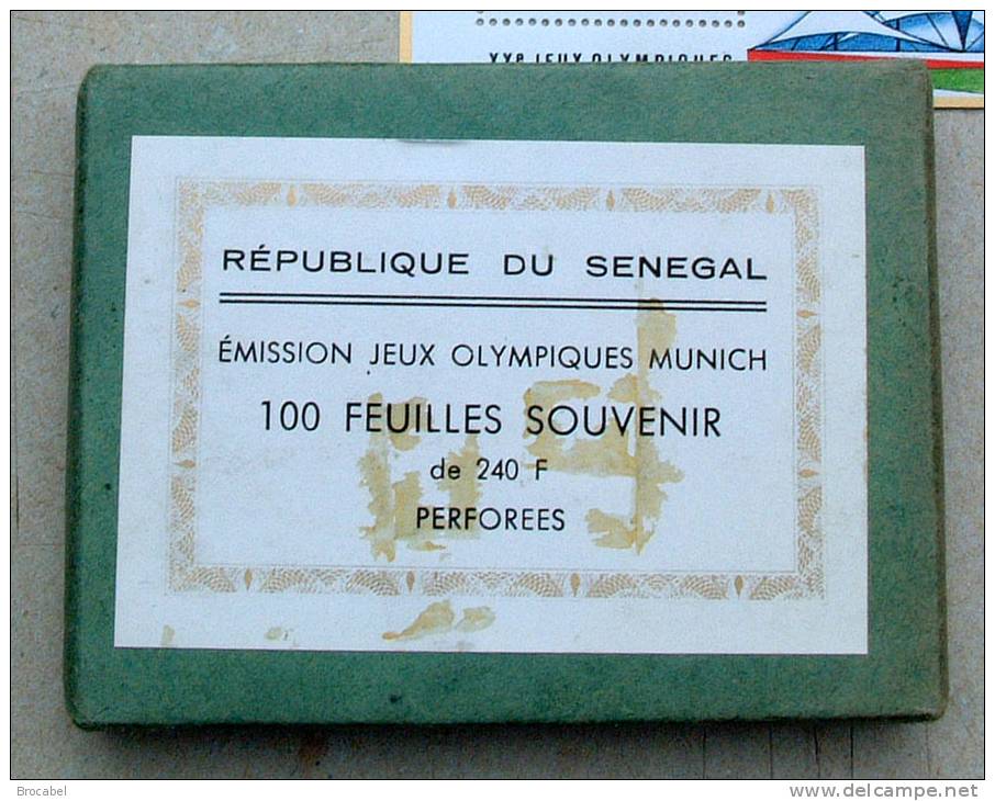 Senegal BL 010** -  ORIGINAL ! Jeux Olympiques De Munich X 100 -MNH-  Cote Y&T2008= 525 Euro ! - Sénégal (1960-...)