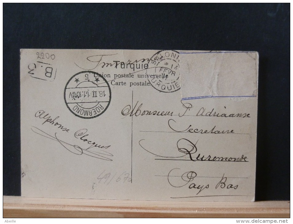 49/670   CP DE SALONIQUE  POUR LES P.B. 1911  TIMBRES MANQUANT - Brieven En Documenten