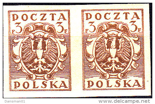 POLAND 1919 Fi 85 Pair Mint Never Hinged - Unused Stamps