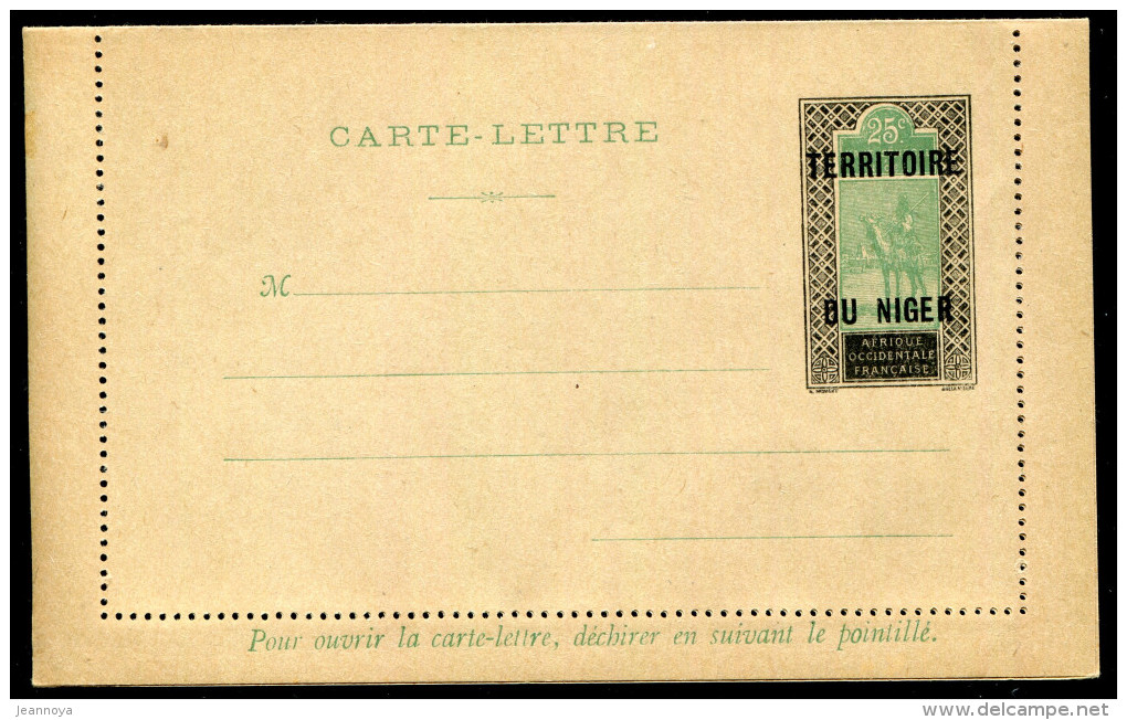 NIGER - ENTIER POSTAL - CARTE LETTRE N° 1 - LUXE - Covers & Documents