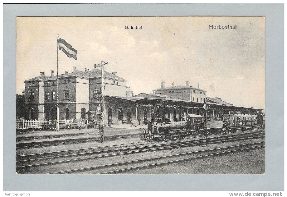 AK Belgien Lontzen Herbesthal Foto Bahnhof Dampflokomotive - Lontzen