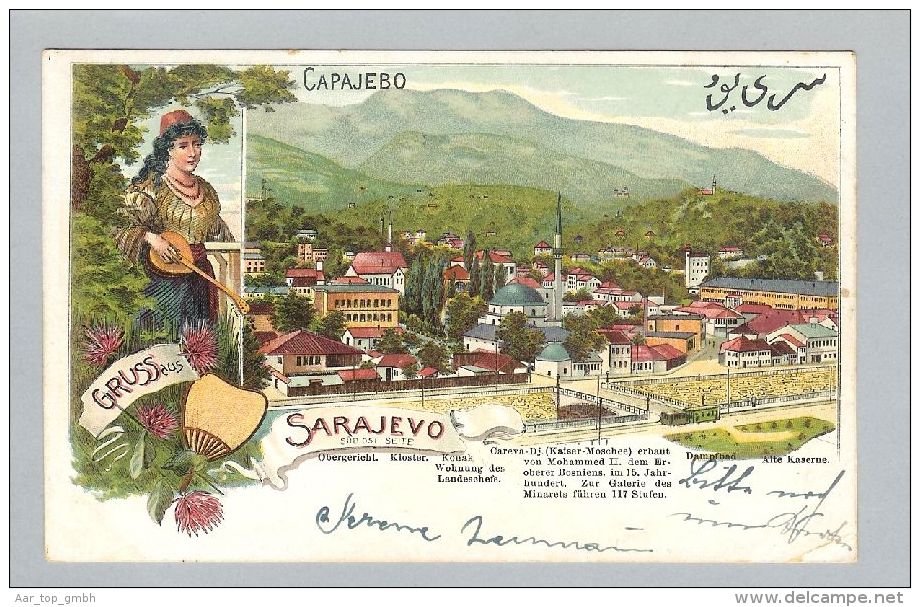 AK Bosnien Sarajevo 1901-06-08 Litho Moschee - Bosnie-Herzegovine