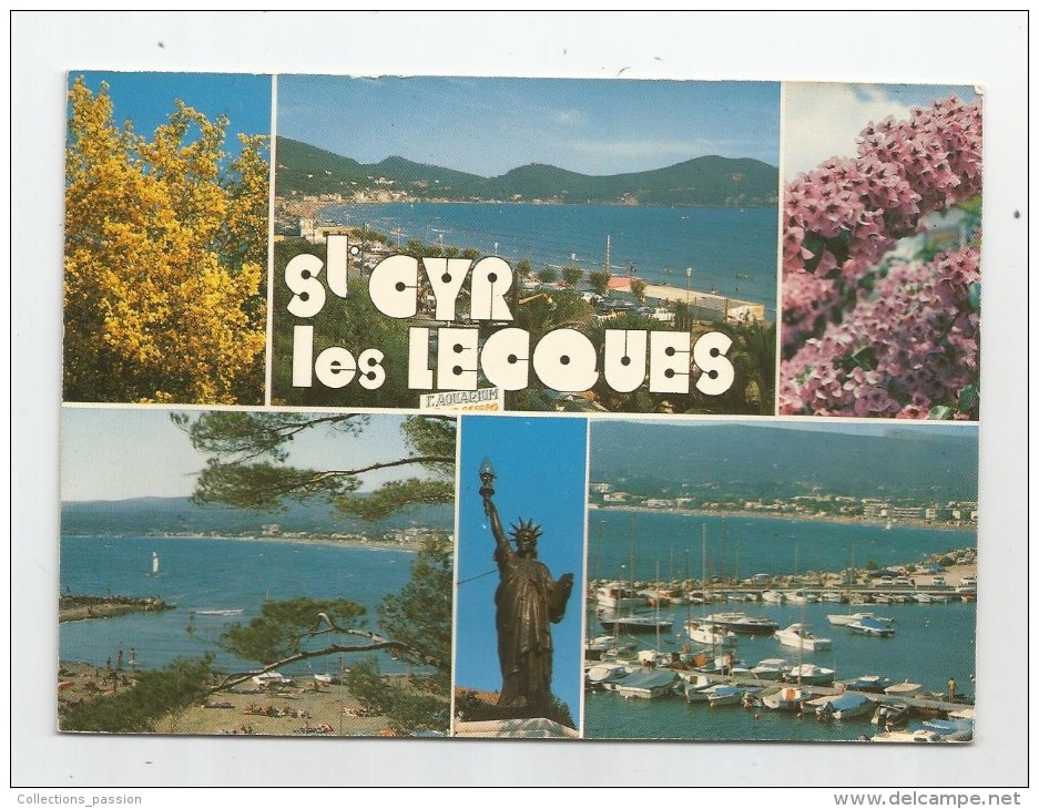 Cp , 83 , SAINT CYR - LES LECQUES , Voyagée 1984 , Multi-vues , Ed : Aris - Saint-Cyr-sur-Mer