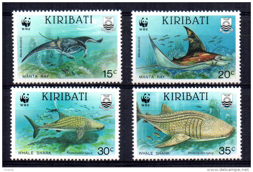 Kiribati - 1991 - Endangered Species/Fishes - MNH - Kiribati (1979-...)
