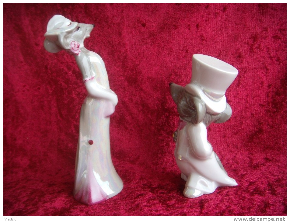 Characters. The manners. Animals - people. Porcelain. 180 and 130 mm. Ukraine. Korosten.  Small circulation. The plan