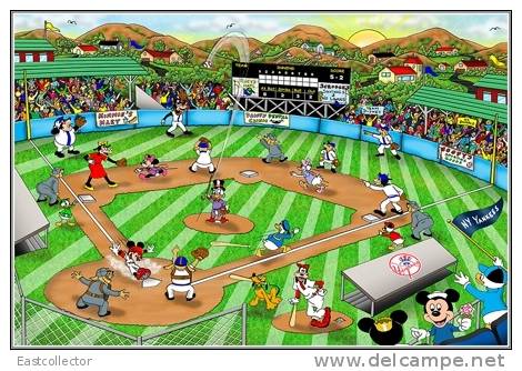 Disney Plays Baseball  S-t-a-m-p-ed Card Pop 1275 - Baseball