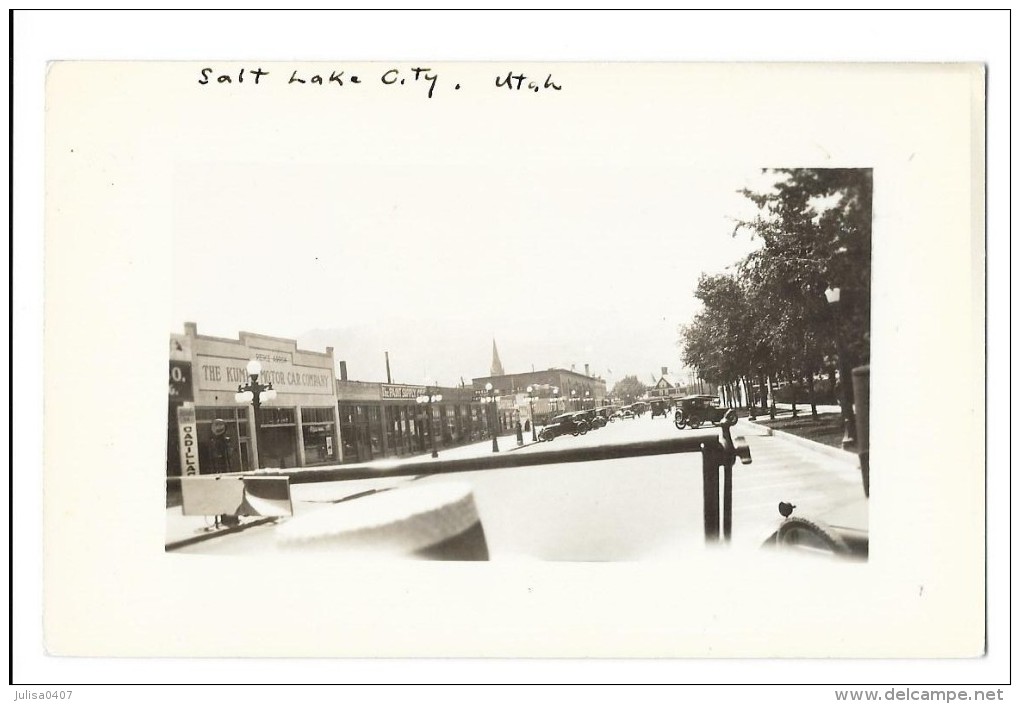 SALT LAKE CITY (Etats Unis) Carte Photo Prise D'une Automobile Rue - Salt Lake City