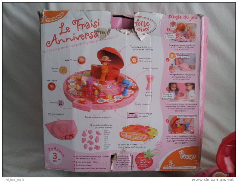 LOT JOUETS CHARLOTTE AUX FRAISES - LE FRAISI ANNIVERSAIRE JEU DE SOCIETE + MASQUE CARNAVAL + PORTE MONNAIE - Autres & Non Classés