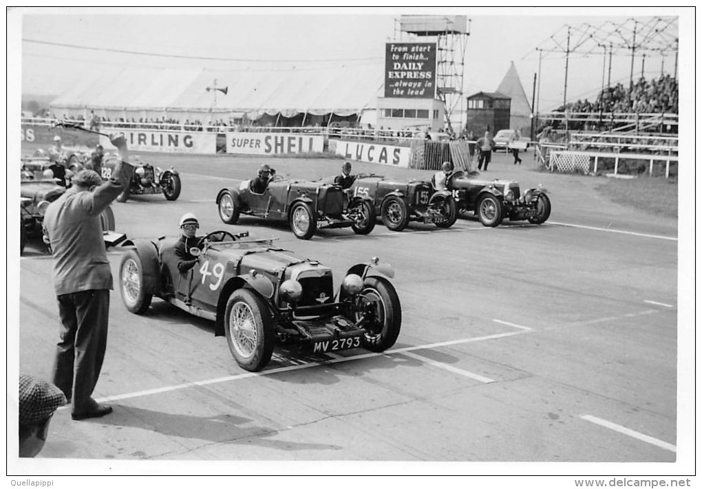 01402 "GRAN BRETAGNA - PARTENZA GARA AUTOMOBILISTICA AUTO D'EPOCA" ANIMATA. FOTOGRAFIA ORIGINALE. - Automobili