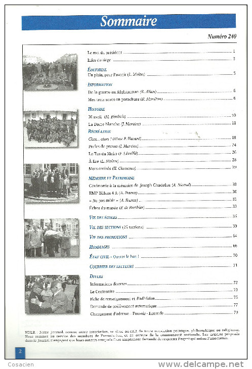 Journal Des Enfants De Troupe AET, 240, Afghanistan, Joseph Chadefau, Billom, Bingerville, Autun - Histoire